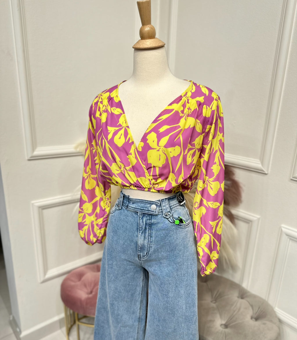 Pink tropical blouse