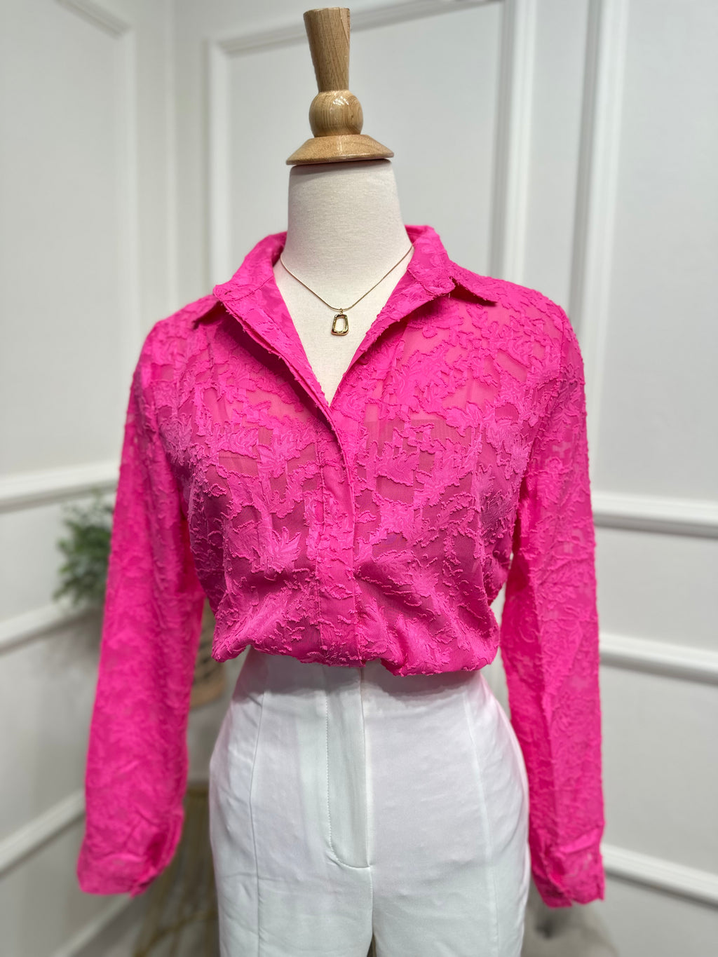 Pink texture blouse