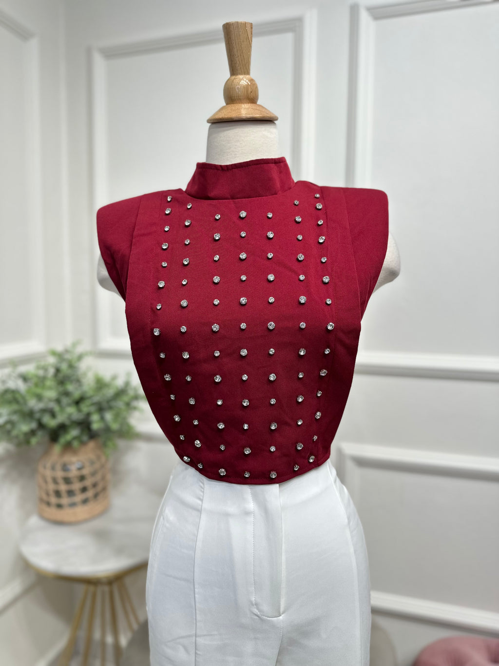 Burgundy elegant blouse