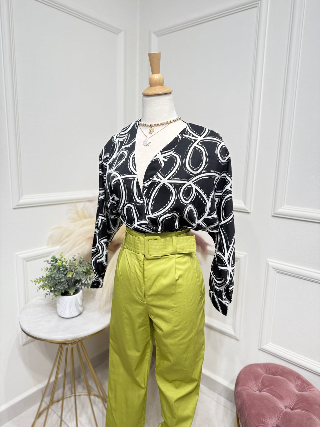 Black & Ivory Blouse