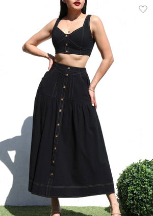 Black skirt set