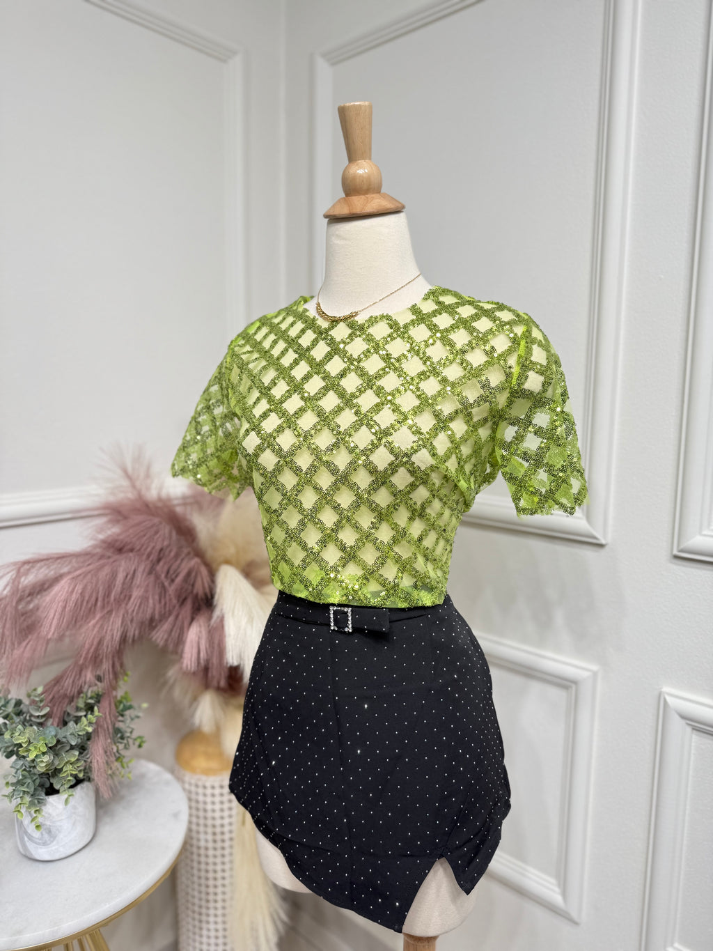 Sparkly lime top