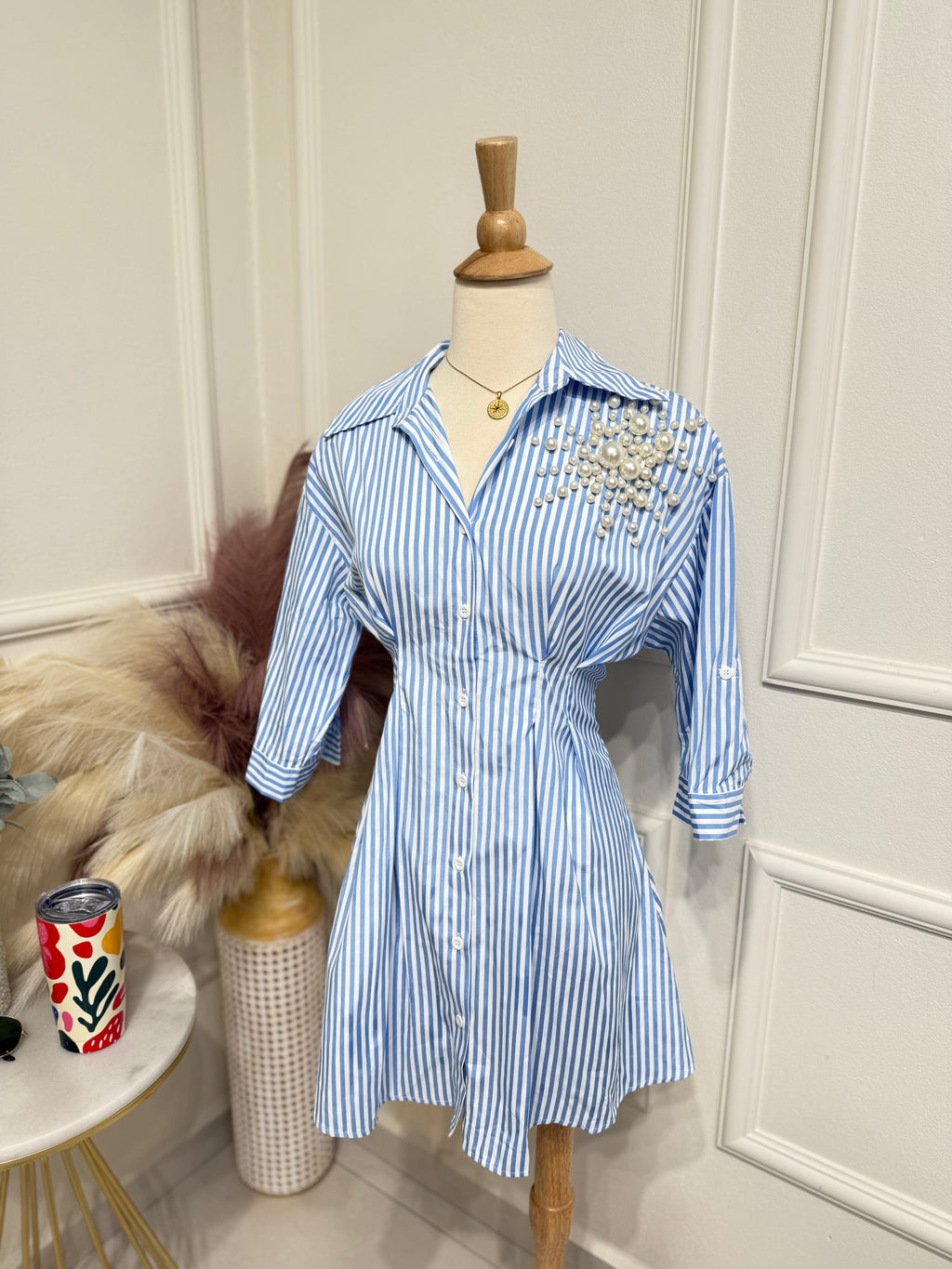Blue stripes dress