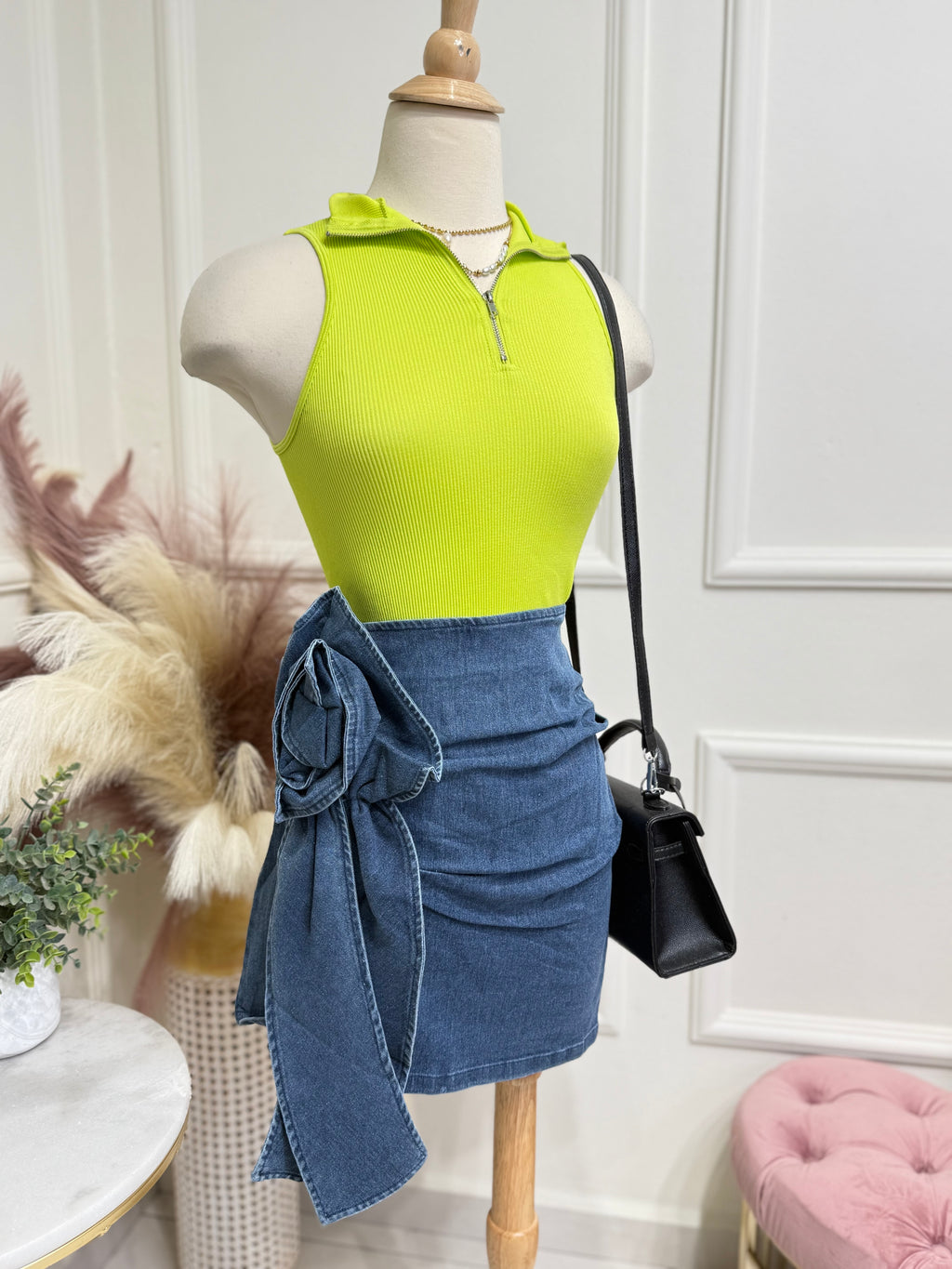 Denim flower skirt