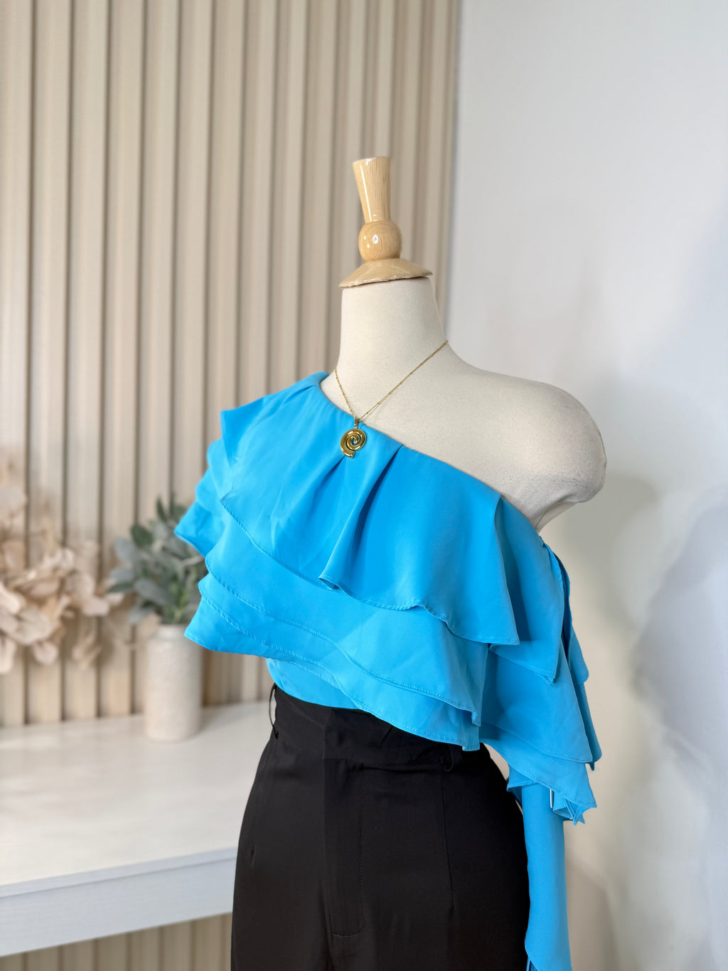 Ruffles blue top