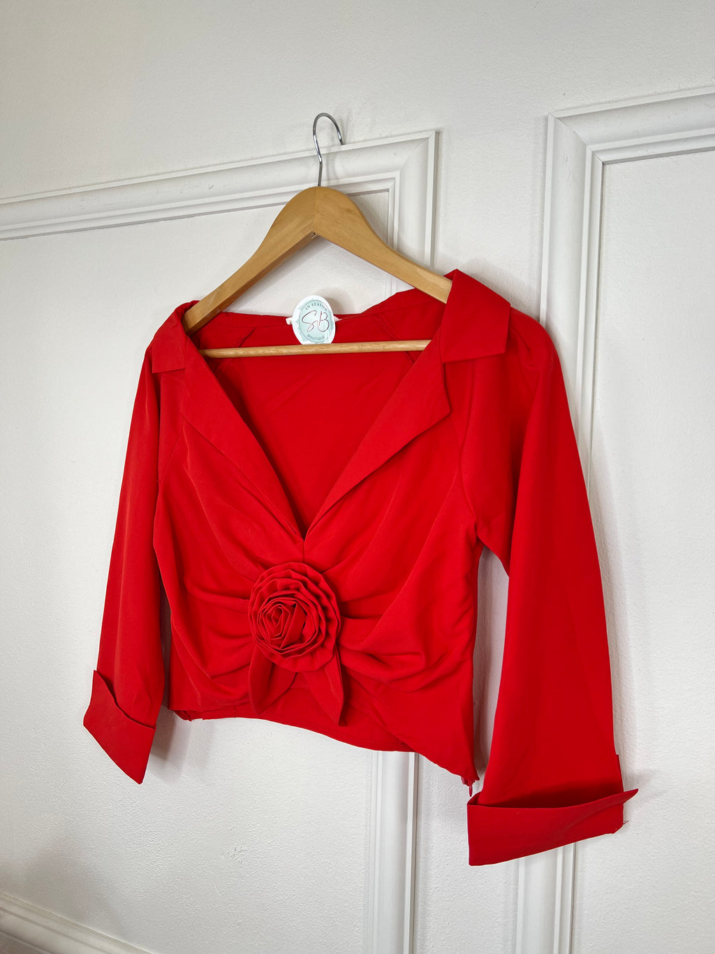 Red Flower Blouse