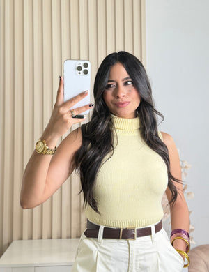 Vanilla Yellow turtle neck top