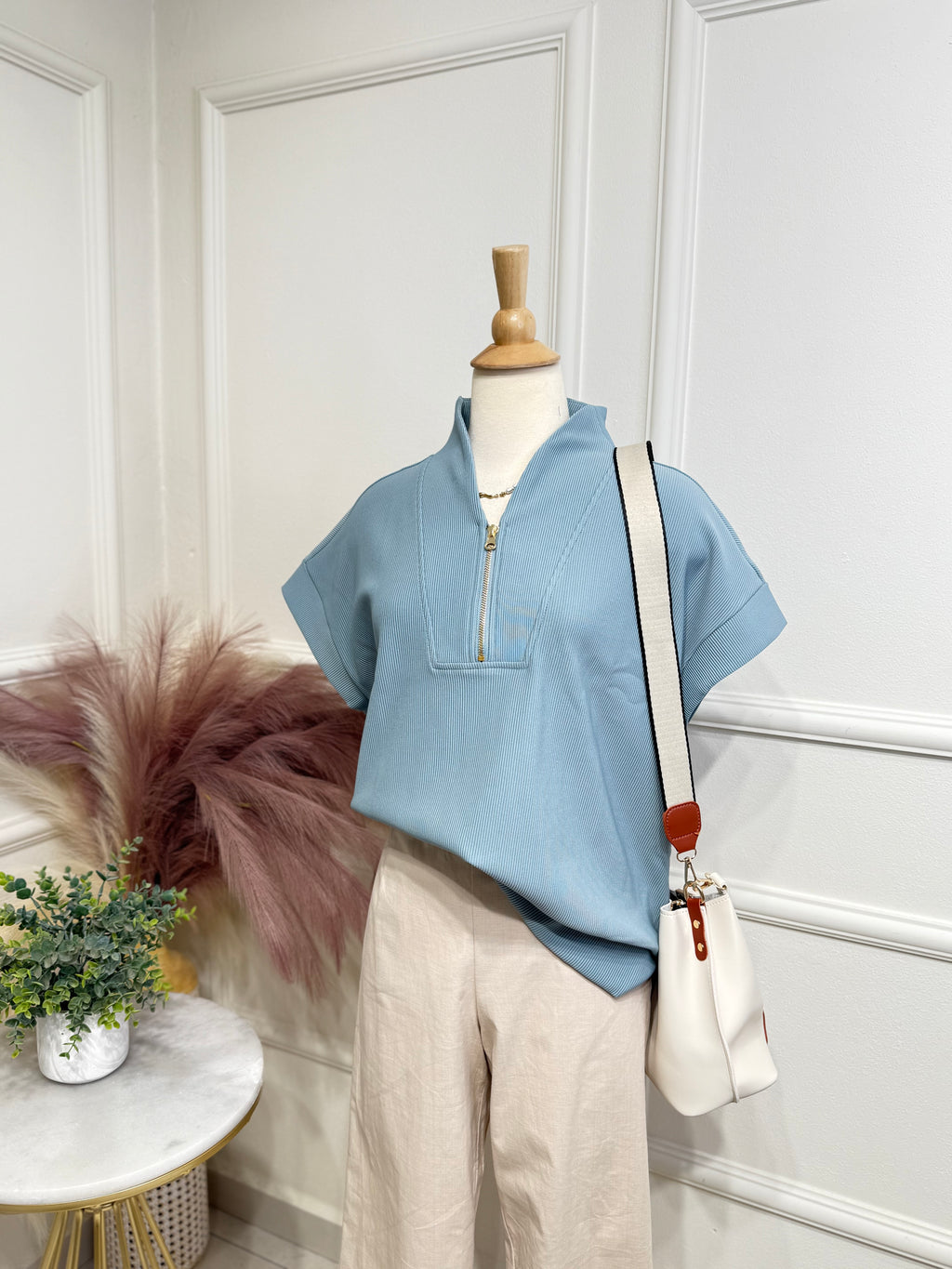 Blue oversized blouse
