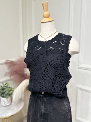 Black Crochet Top