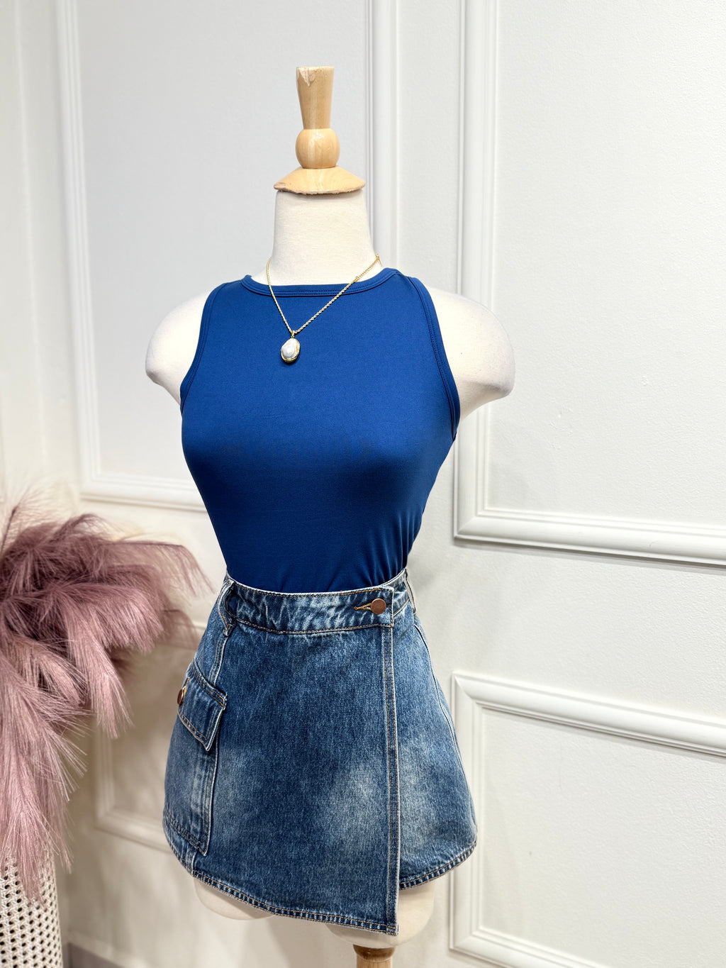 Dark Denim Skort