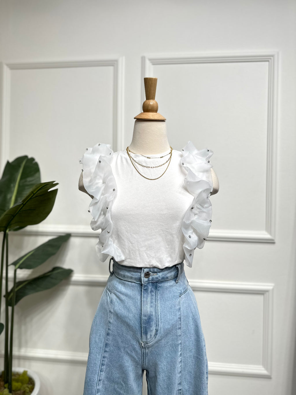 Ruffles White Blouse