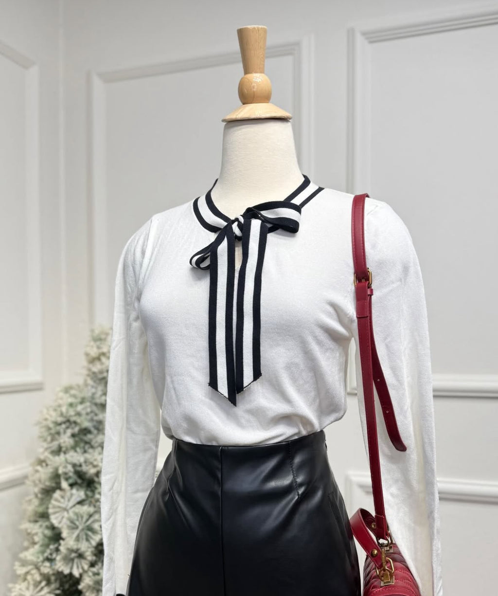 Preppy white blouse