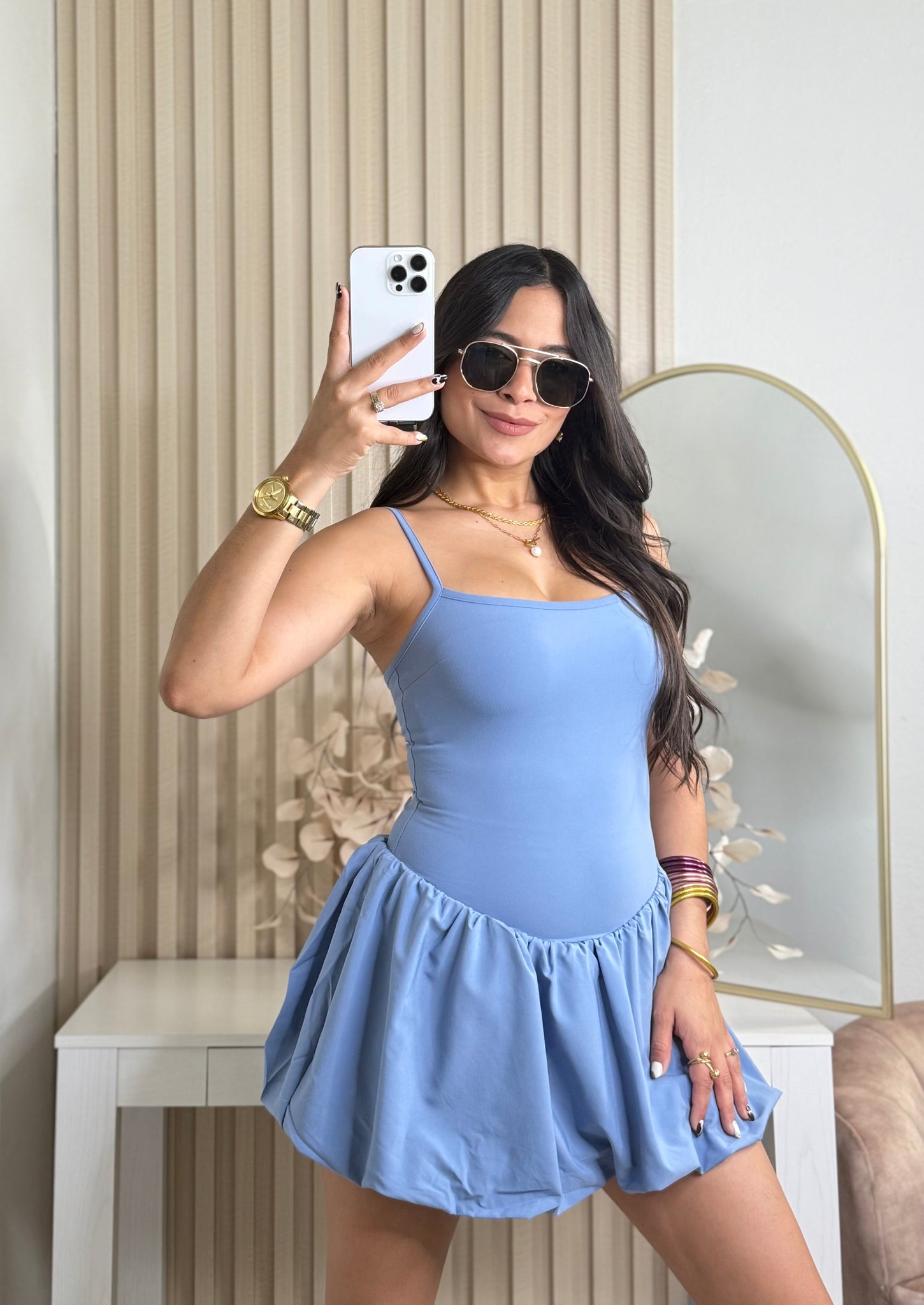 Blue Balloon Dress wt Short