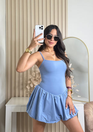 Blue Balloon Dress wt Short