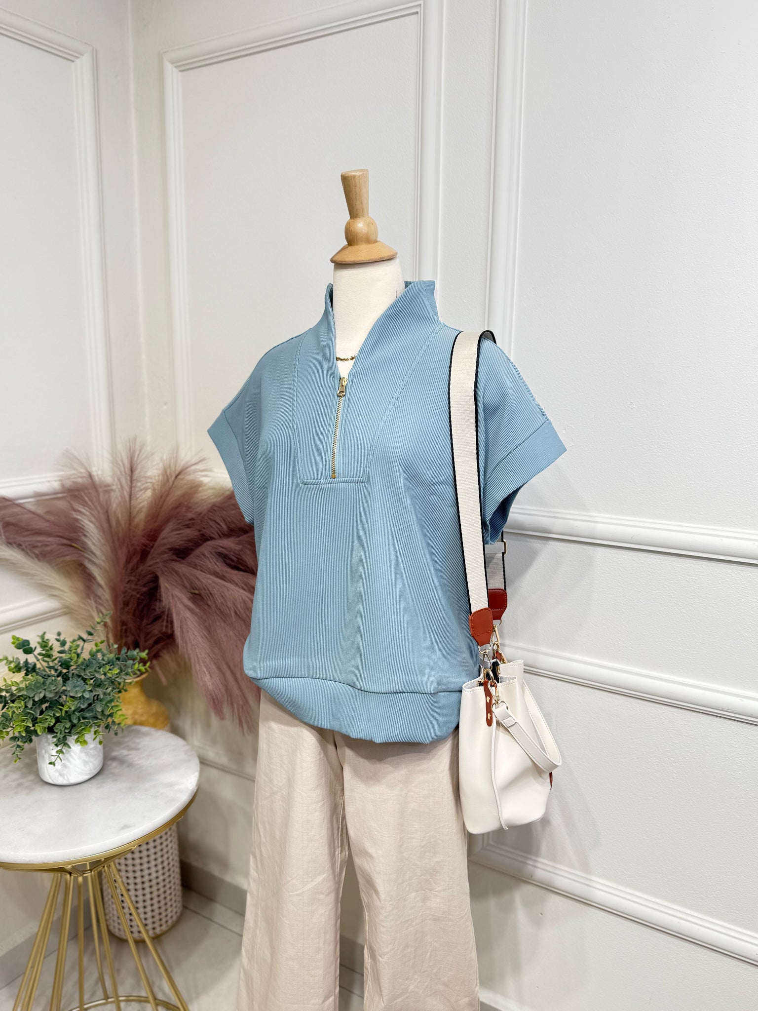 Blue oversized blouse