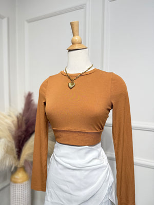 Camel long sleeve top