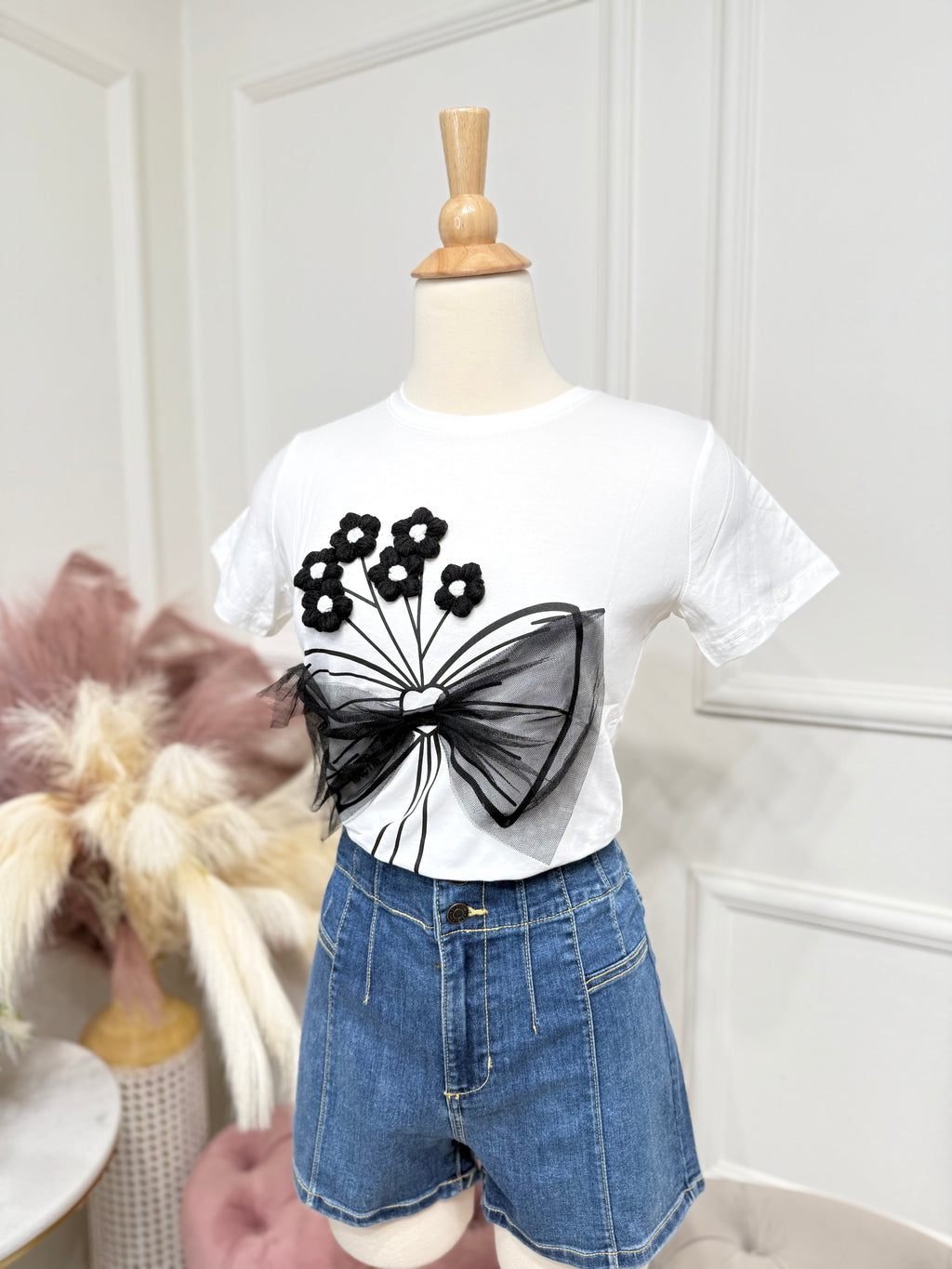 Flower blouse white