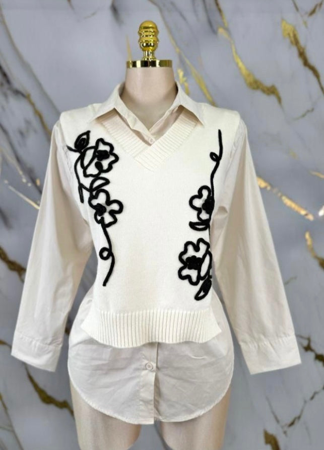 Ivory doble blouse