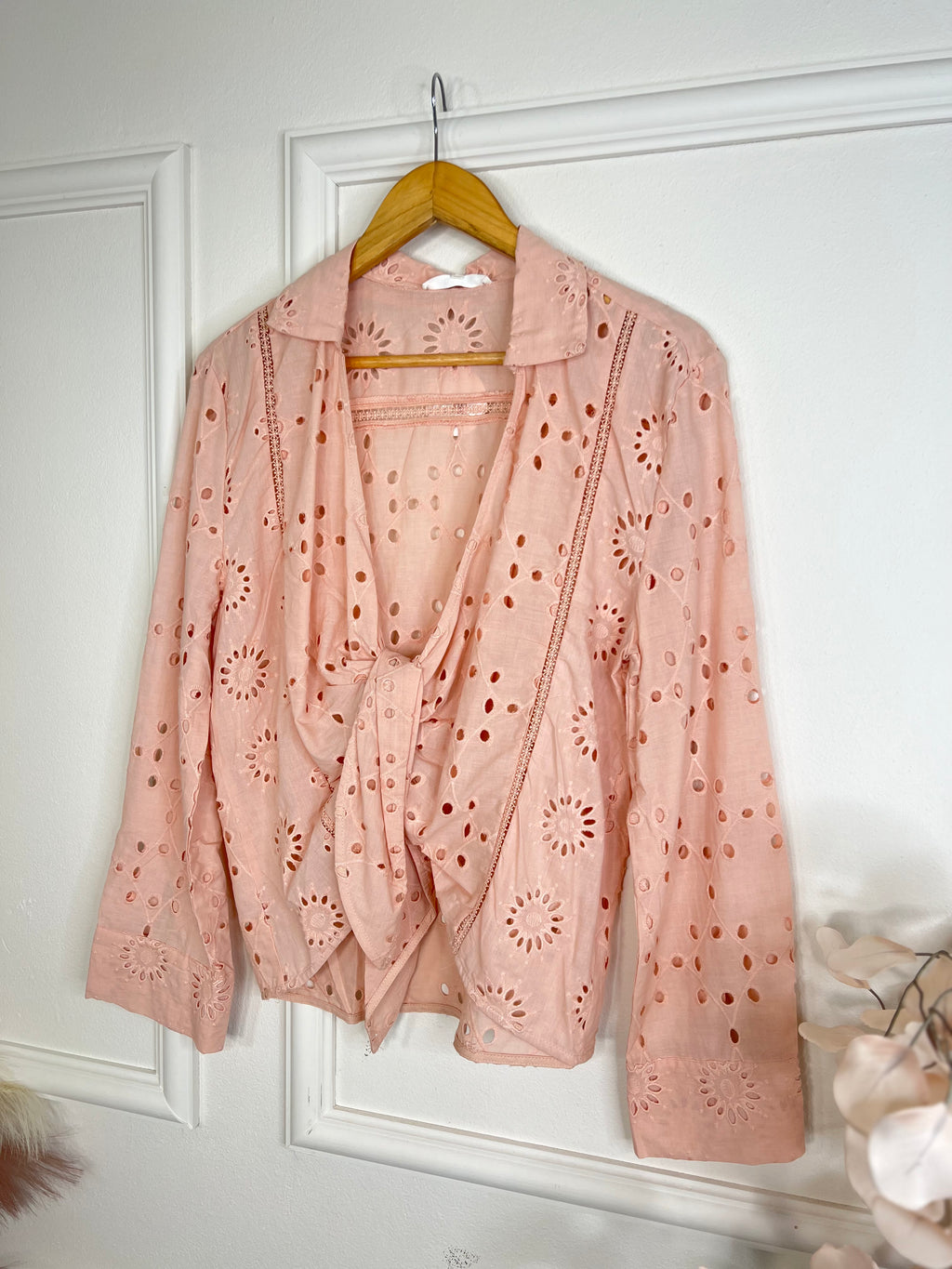 Peach Eyelets Blouse