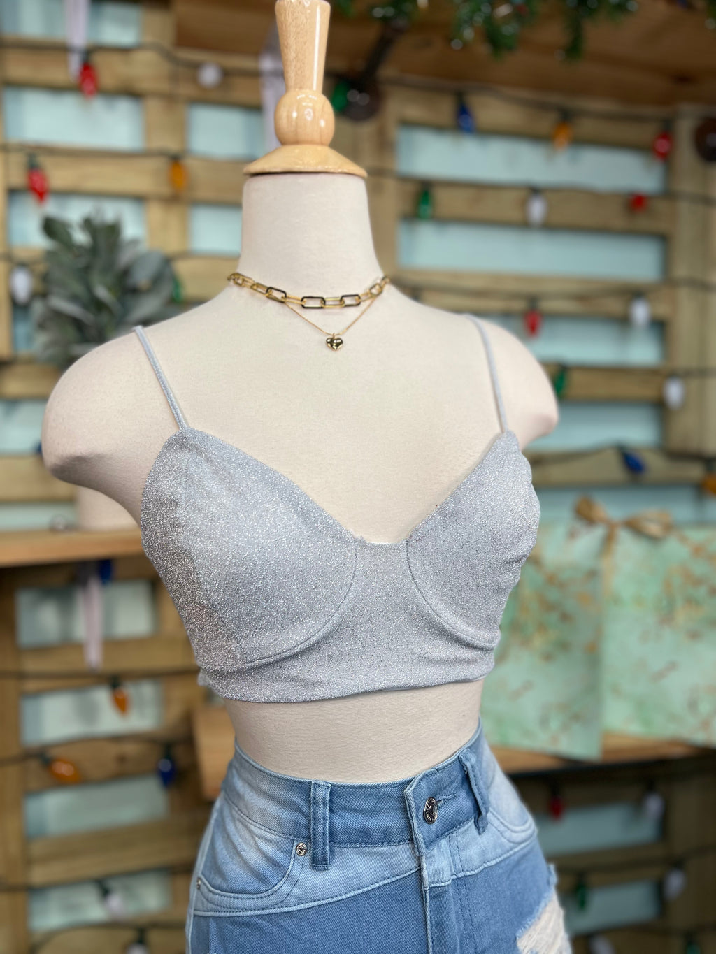 Silver Crop Top