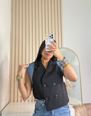 Black Denim Vest